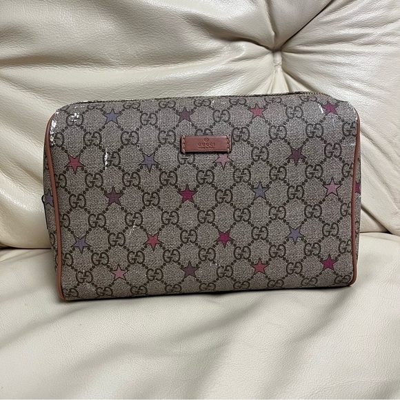 GUCCI SUPREME Star Print Zipper Cosmetic Pouch Make Up Bag - Picture 1 of 16